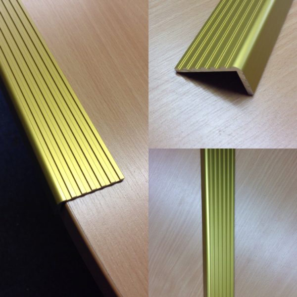 Aluminium Fluted Angle Gold Anodised