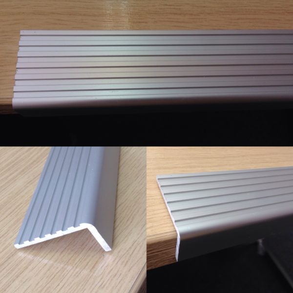 Aluminium Fluted Angle Etched & Anodised Silver