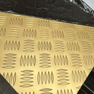 5 Bar Treadplate 5754 Gold Anodised